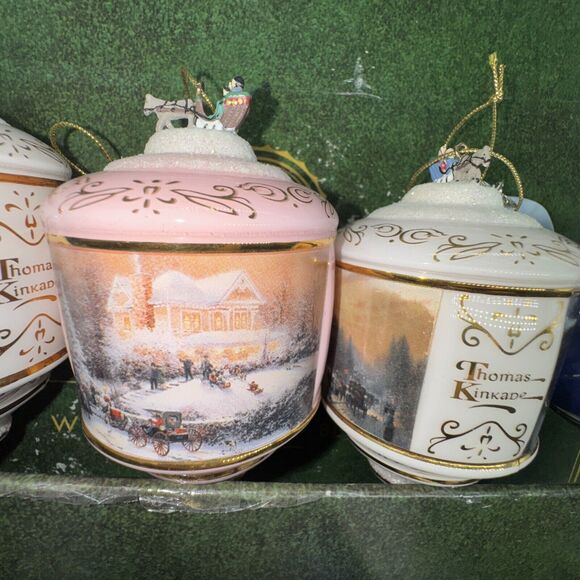 24 Bradford Editions Thomas Kinkade Heirloom Glass Starlight Angel BOX ORNAMENTS - Picture 10 of 15